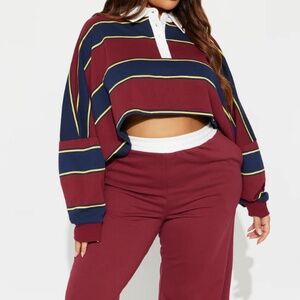 Striped Polo Lounge Set